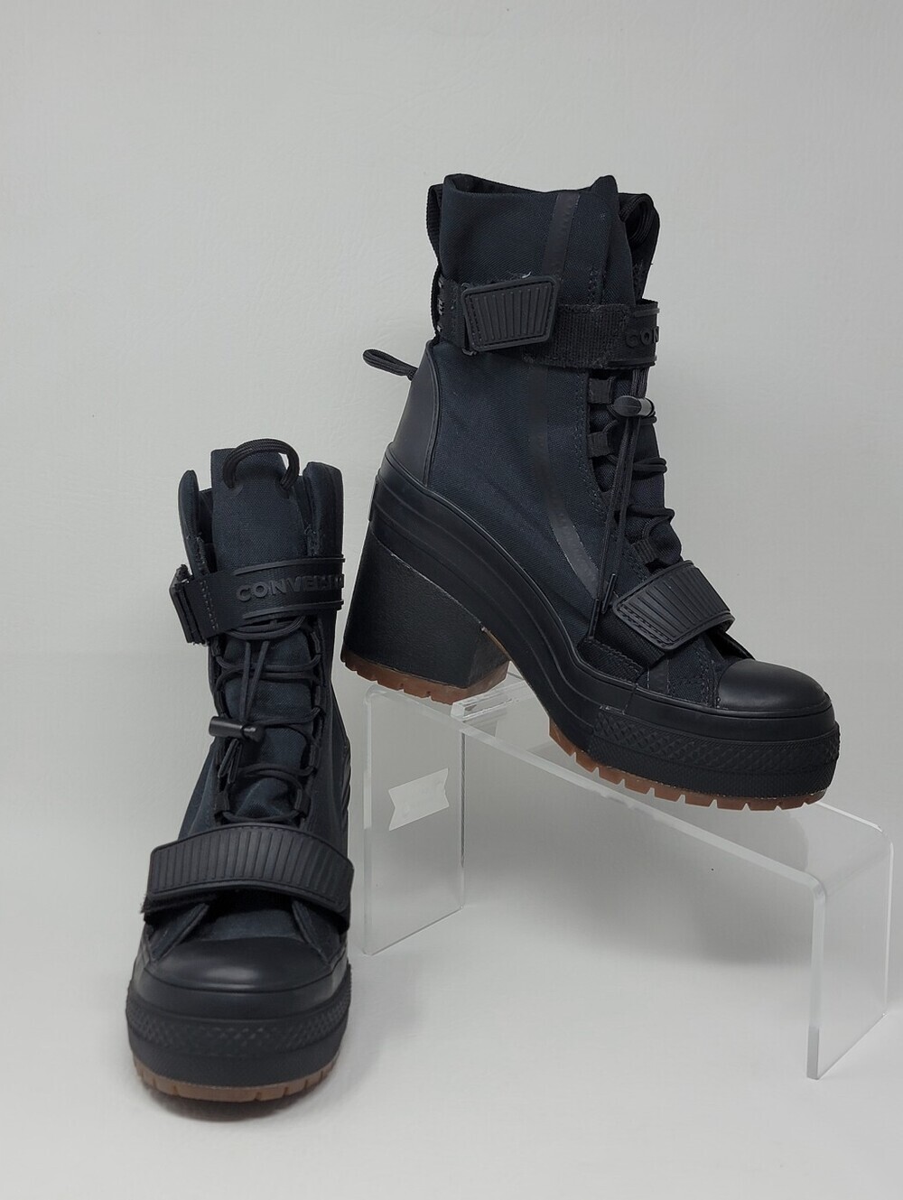 Converse All Star Women's Size 5 Black Platform Ankle Boots Pre-owned